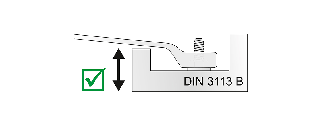 Mit gekröpfter Ringseite nach DIN 3113 B.