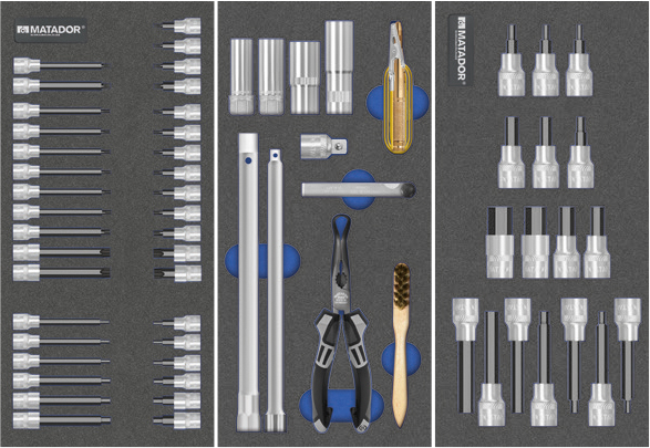 Schraubendreher-Einsätze Hex, TORX®, XZN 81643078 / Zündkerzen-Werkzeugsatz 81643081 / Steckschlüssel-Satz 81641401