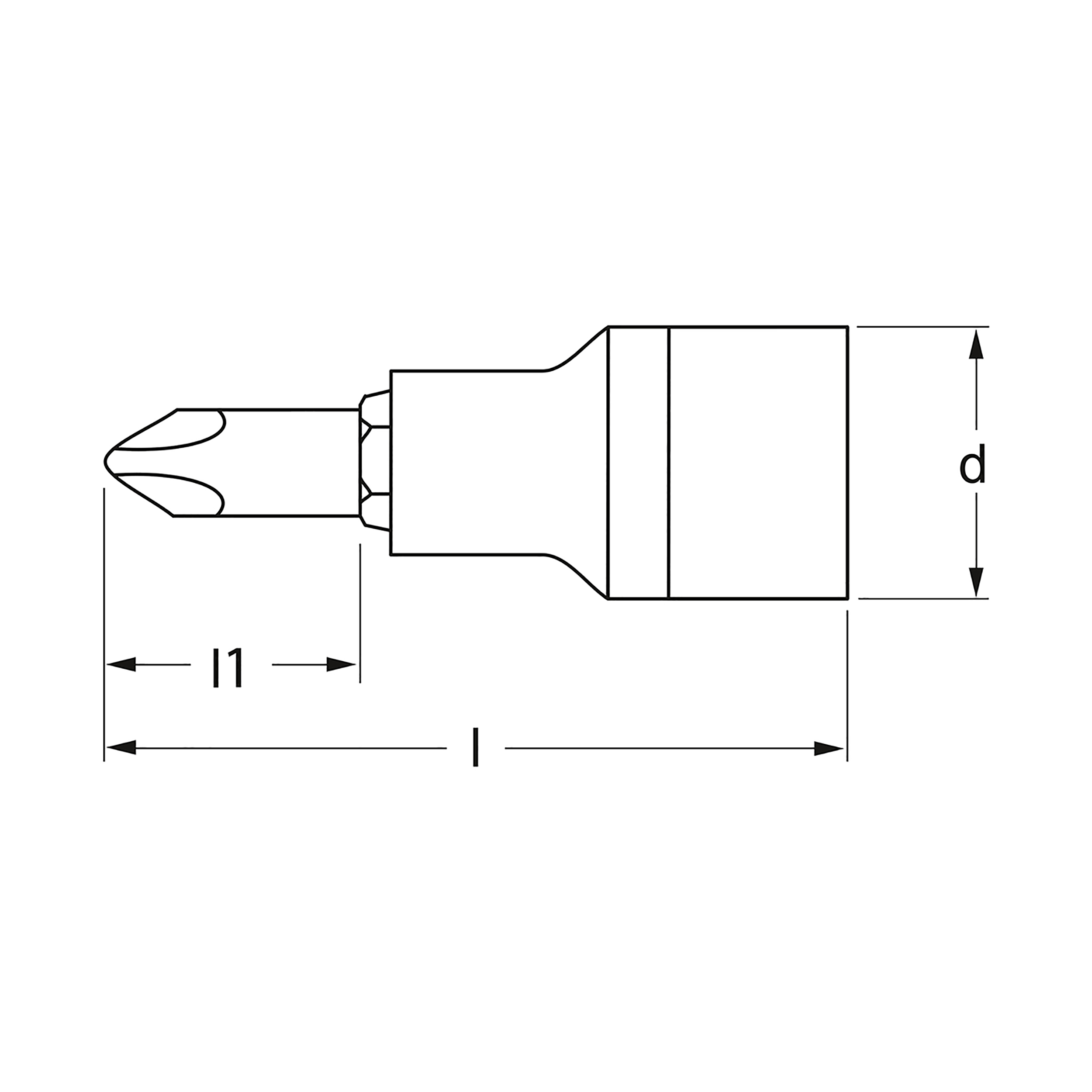 Screwdriver bit socket, 1/4": PH 1, MATADOR Item No.: 20770001