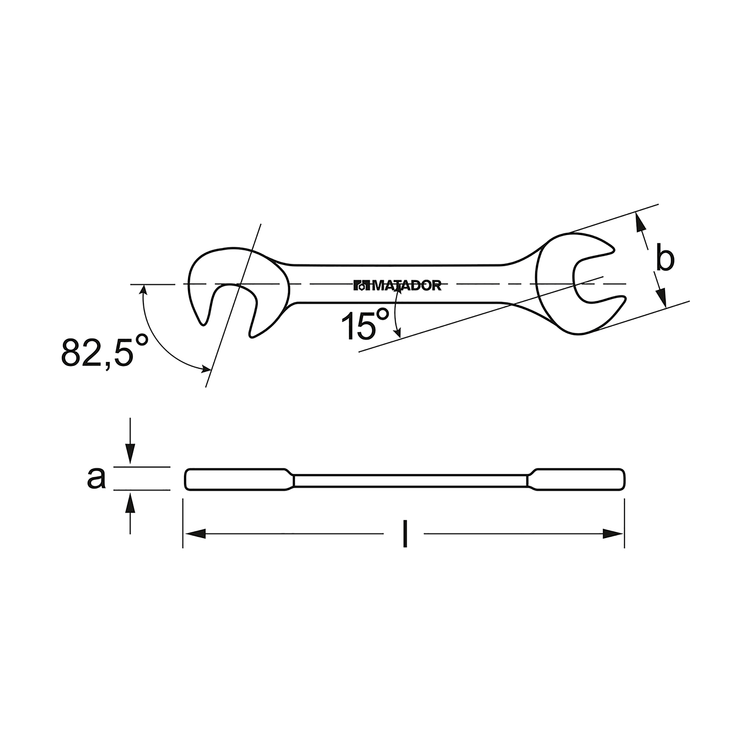 Double open-ended spanner, Mini, 5x5 mm, MATADOR item no. 01450050