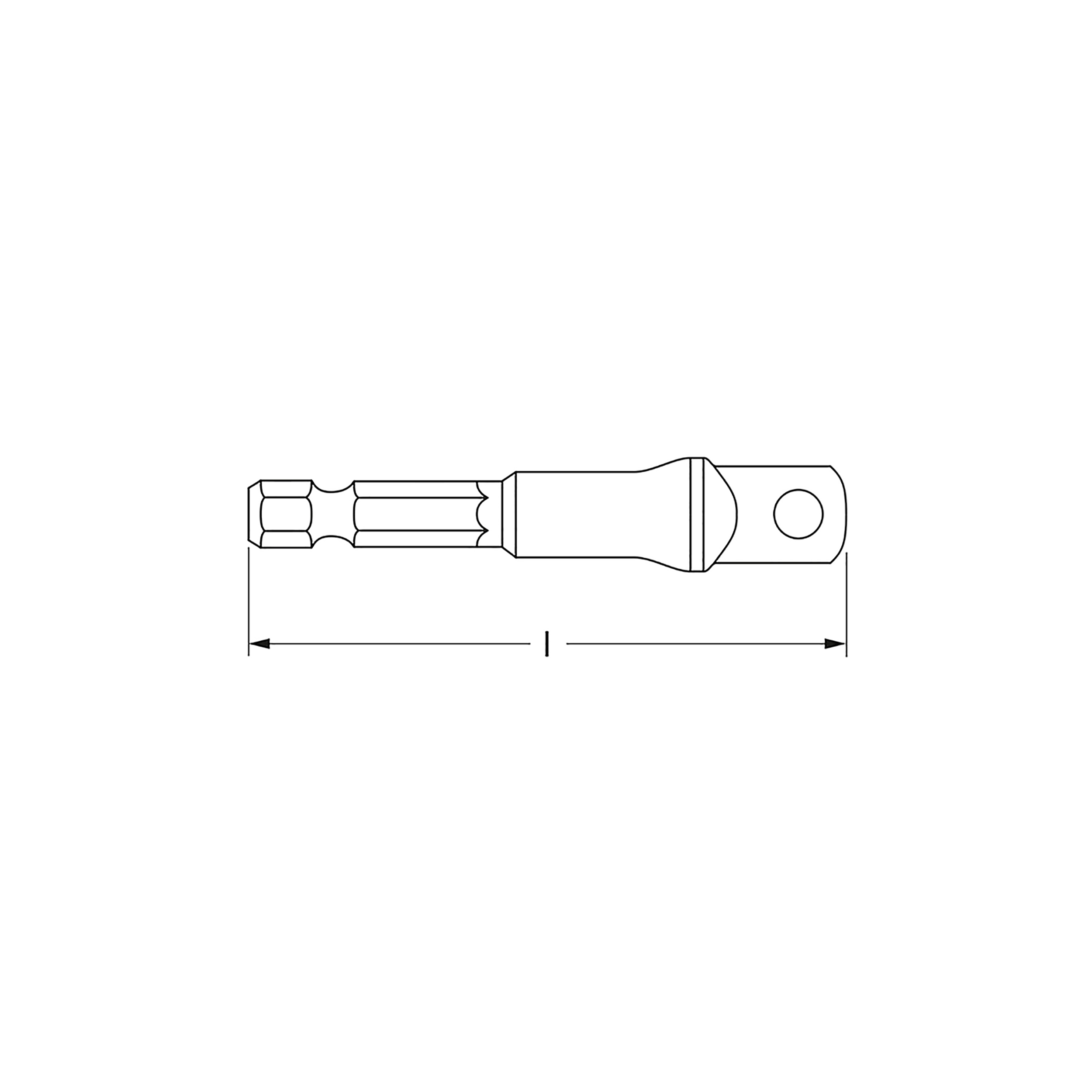 Adapter für Bohrmaschine, M 10 mm (3/8") x M 6,3 mm (1/4") , MATADOR Art.-Code: 30850001