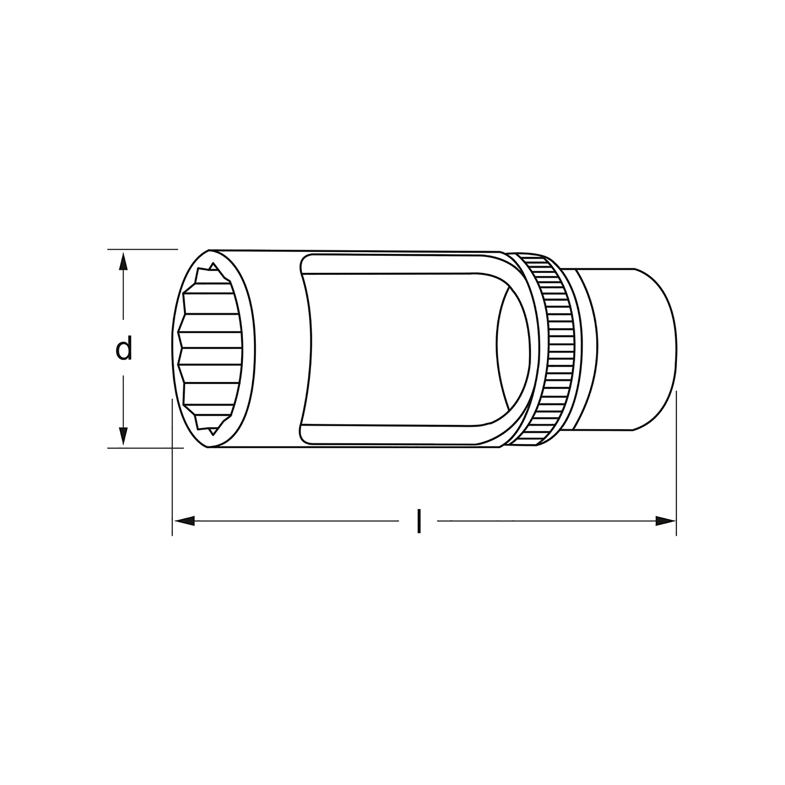 Zündkerzen-Einsatz, 6-kt., lang, Gummi, 12,5 mm (1/2"): 16 mm, MATADOR Art.-Code: 40810160