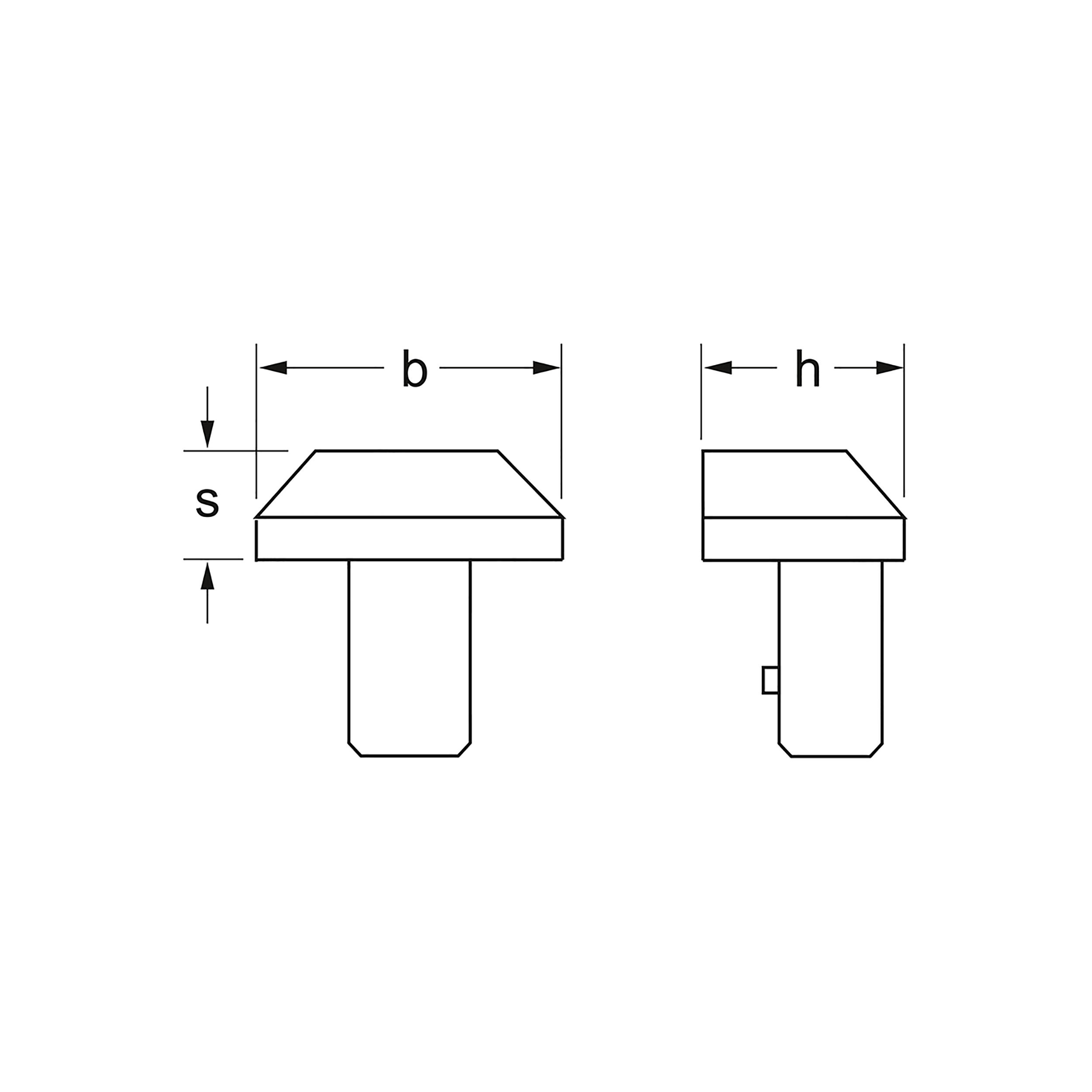 Plug-in weld-on piece, 14x18 mm, MATADOR item no.: 61870002