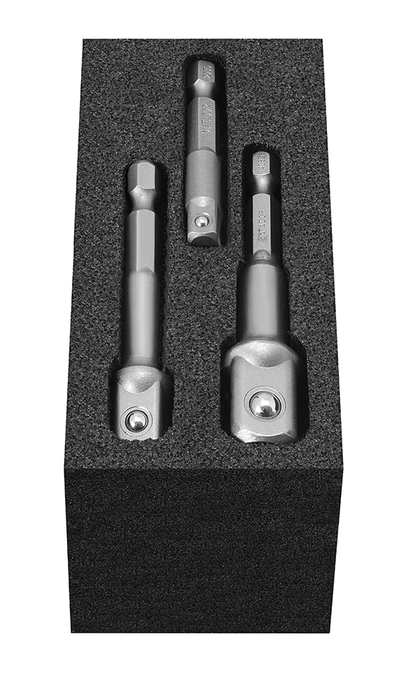 Cube XS: Adattatore per trapano 3 pezzi, 6,3(1/4) - 10(3/8) - 12,5(1/2), codice articolo MATADOR: 81503085