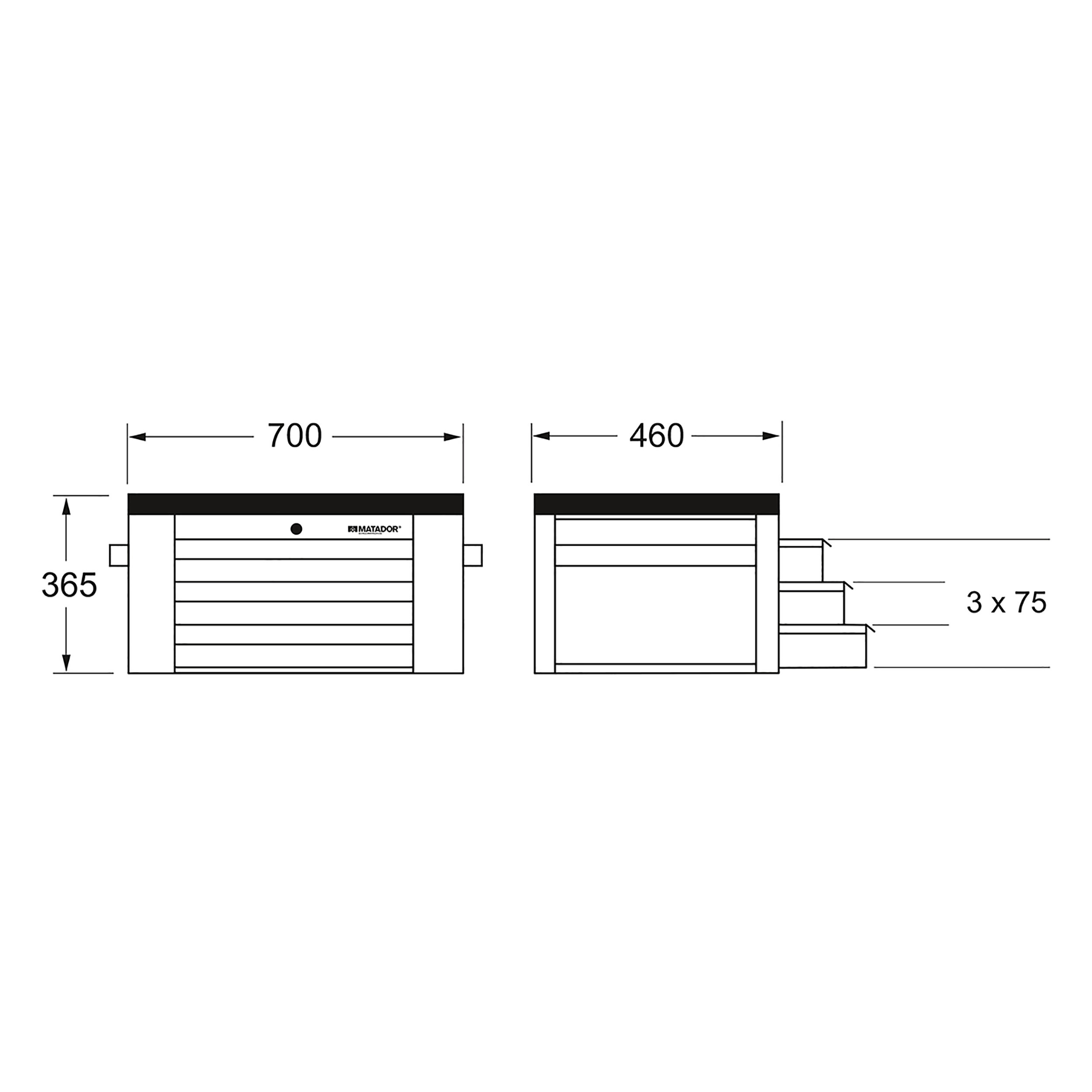 Werkzeugtruhe RATIO, MATADOR 81630019