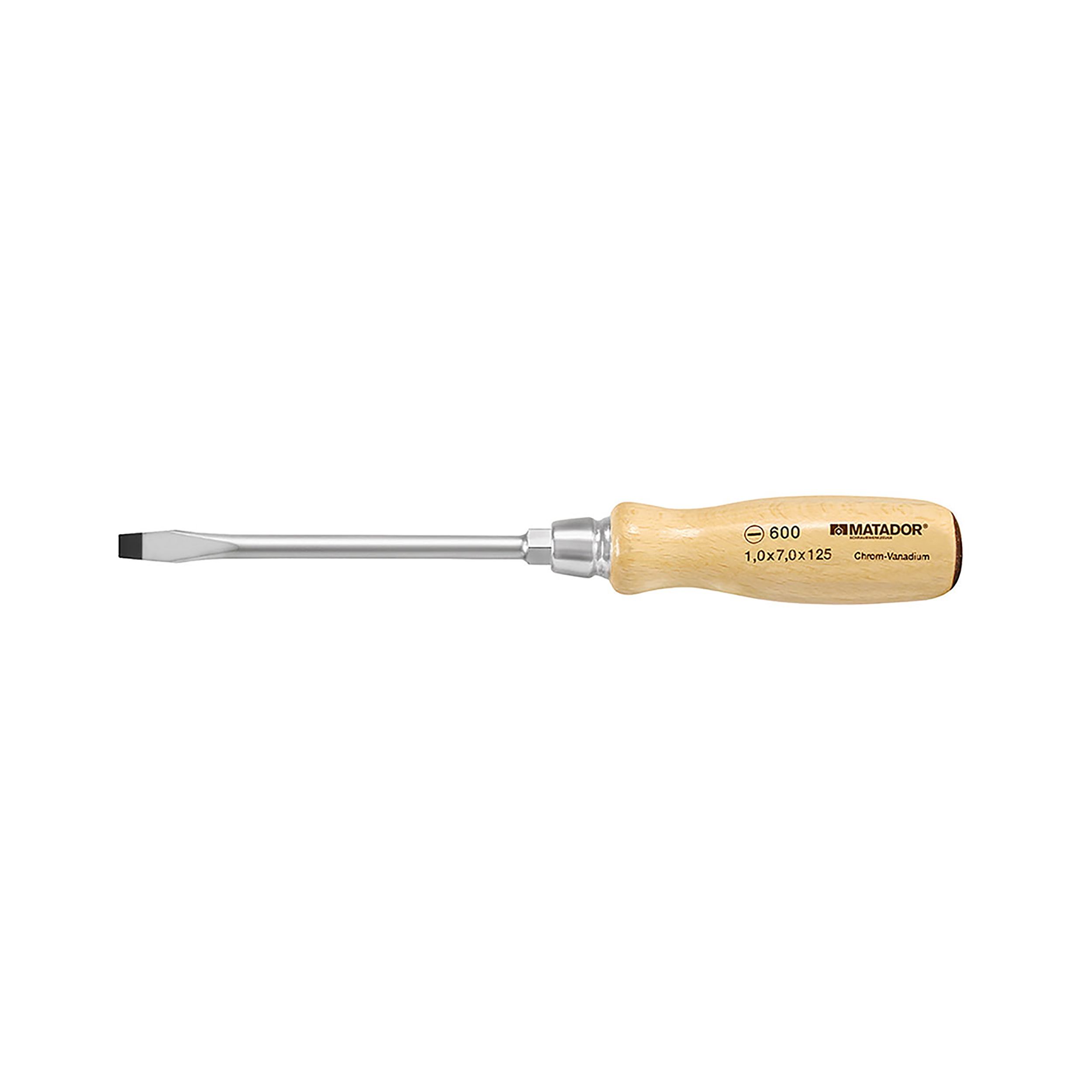 Wooden handle screwdriver, 1.0x5.5x100 mm, MATADOR item no.: 06001055