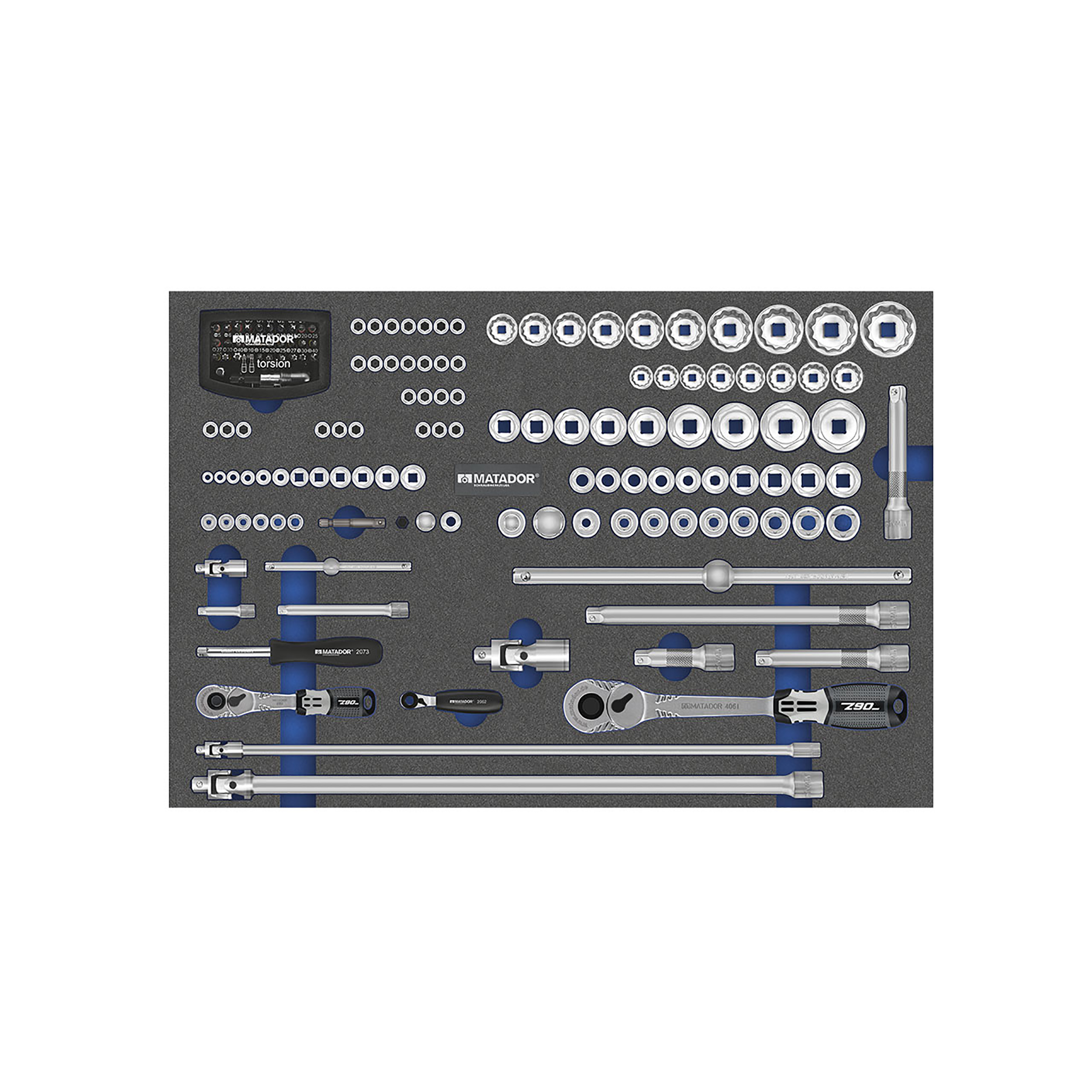 MTS module (3/3): Socket spanner set (1/4" + 1/2") 145-pcs., 4-34 mm, MATADOR 81641214