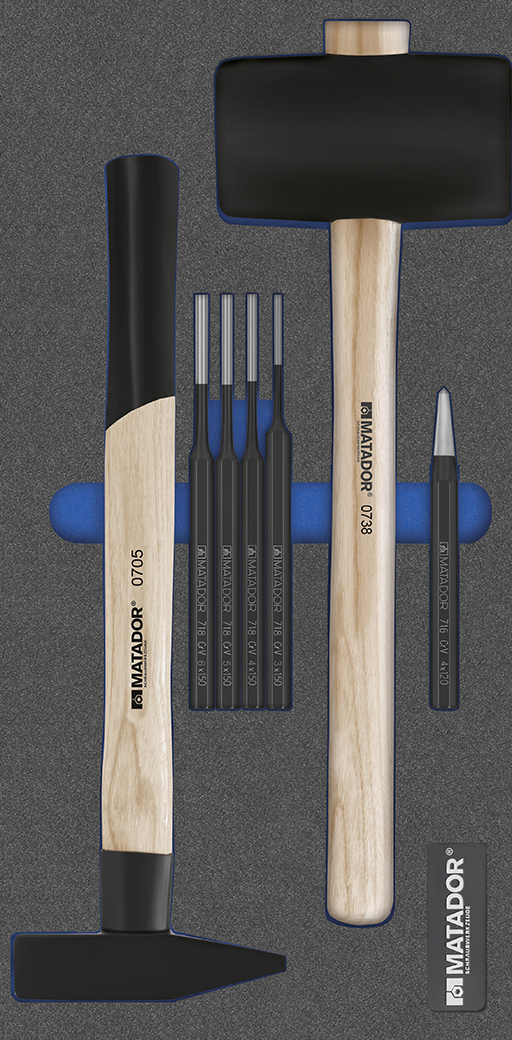 Rüttelfeste Platzierung der Werkzeuge in passgenauer Weichschaumeinlage.