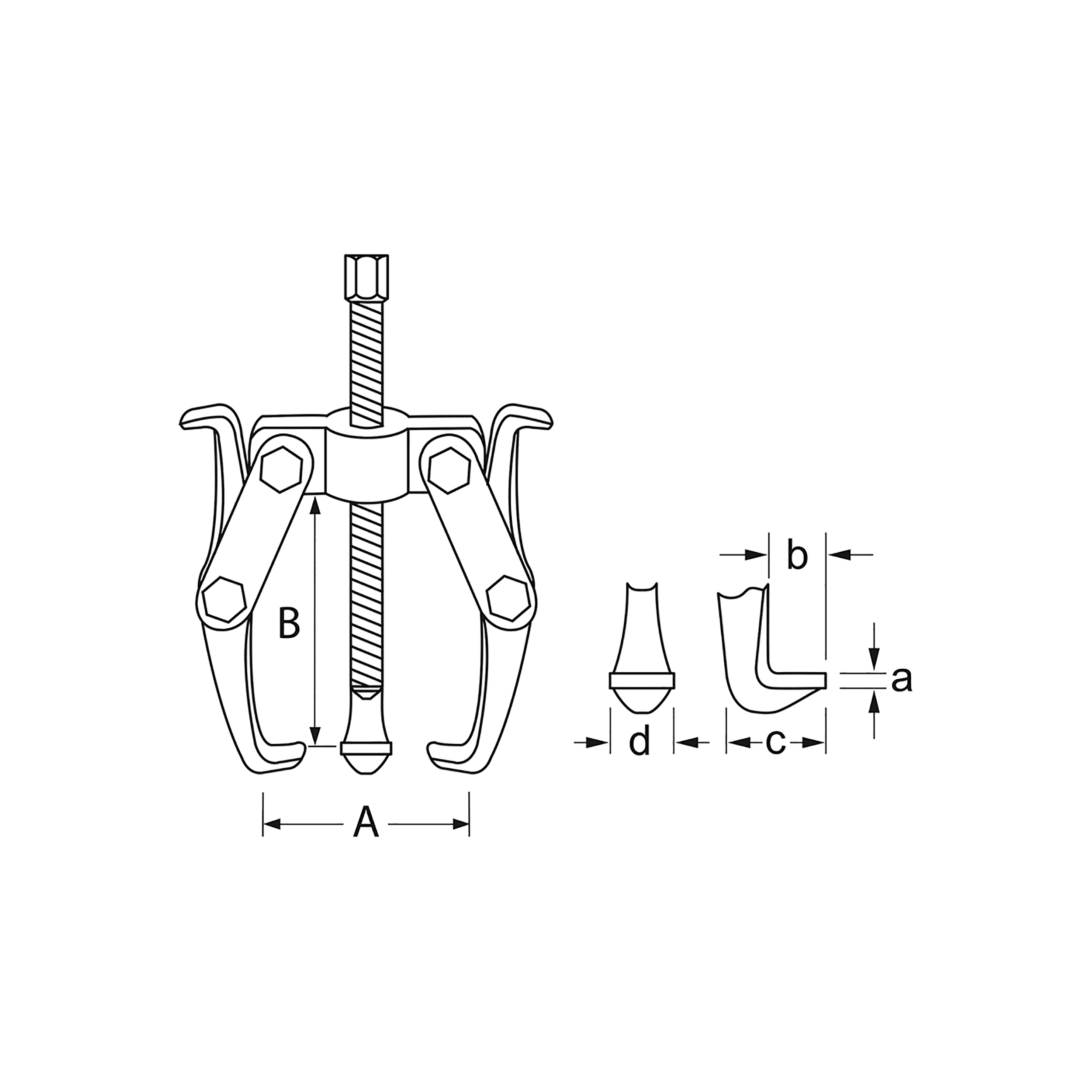 Abzieher, 3-armig, schwere Ausführung, 50-400 mm, MATADOR Art.-Code: 07250011