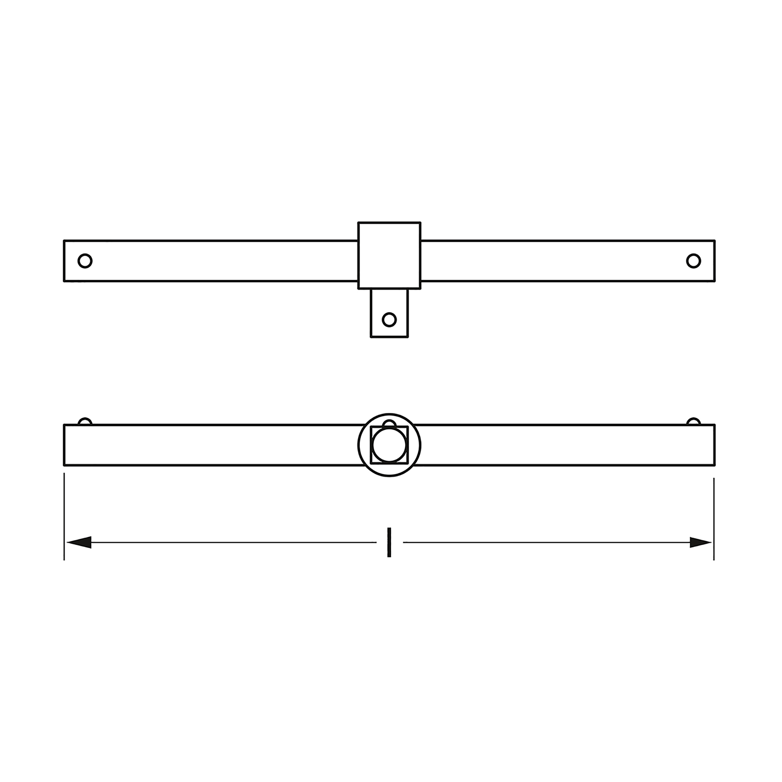 Sliding handle, 1/4": 115 mm, MATADOR item no.: 20640001