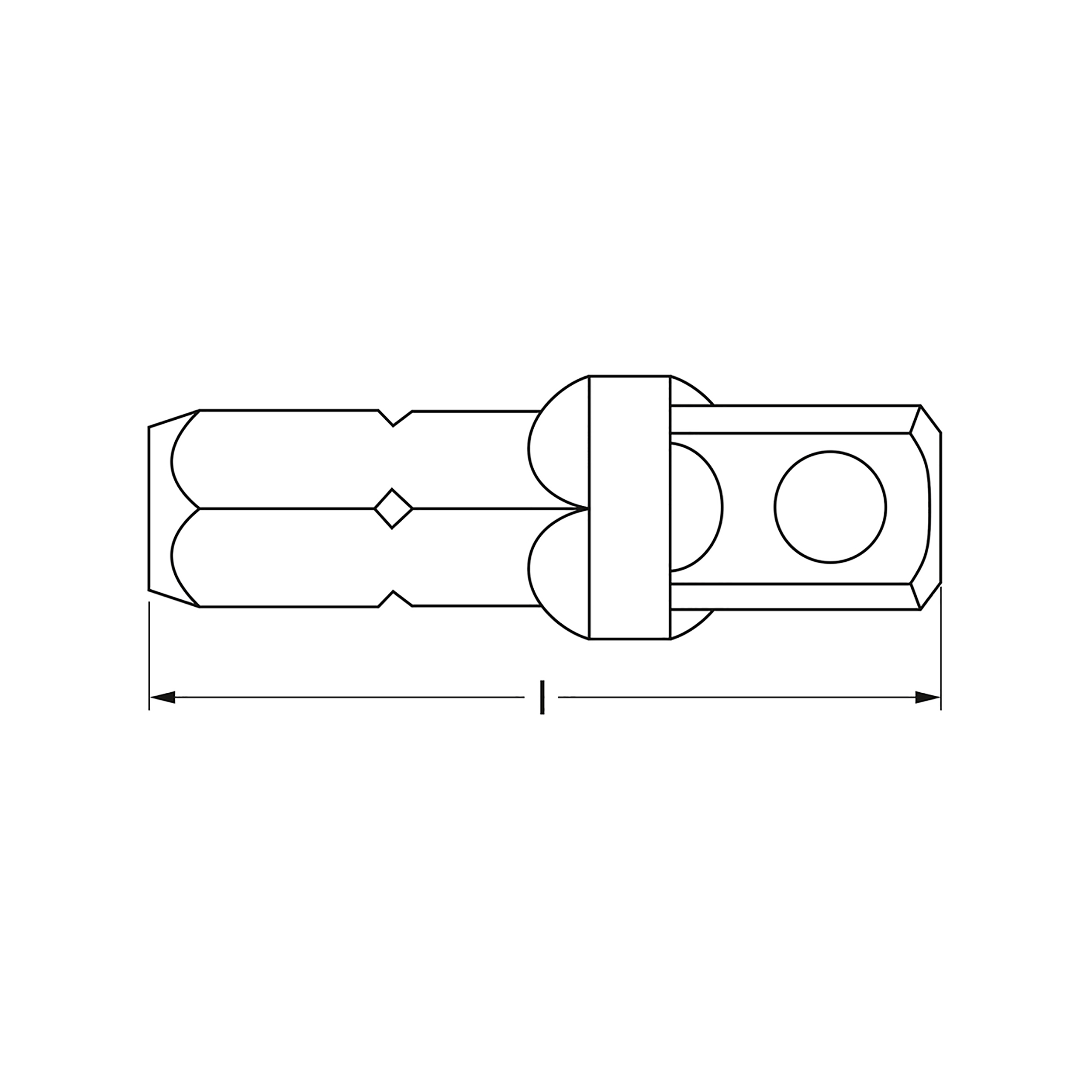 Bit adapter, M 1/4" x M 1/4", MATADOR item no.: 20840002